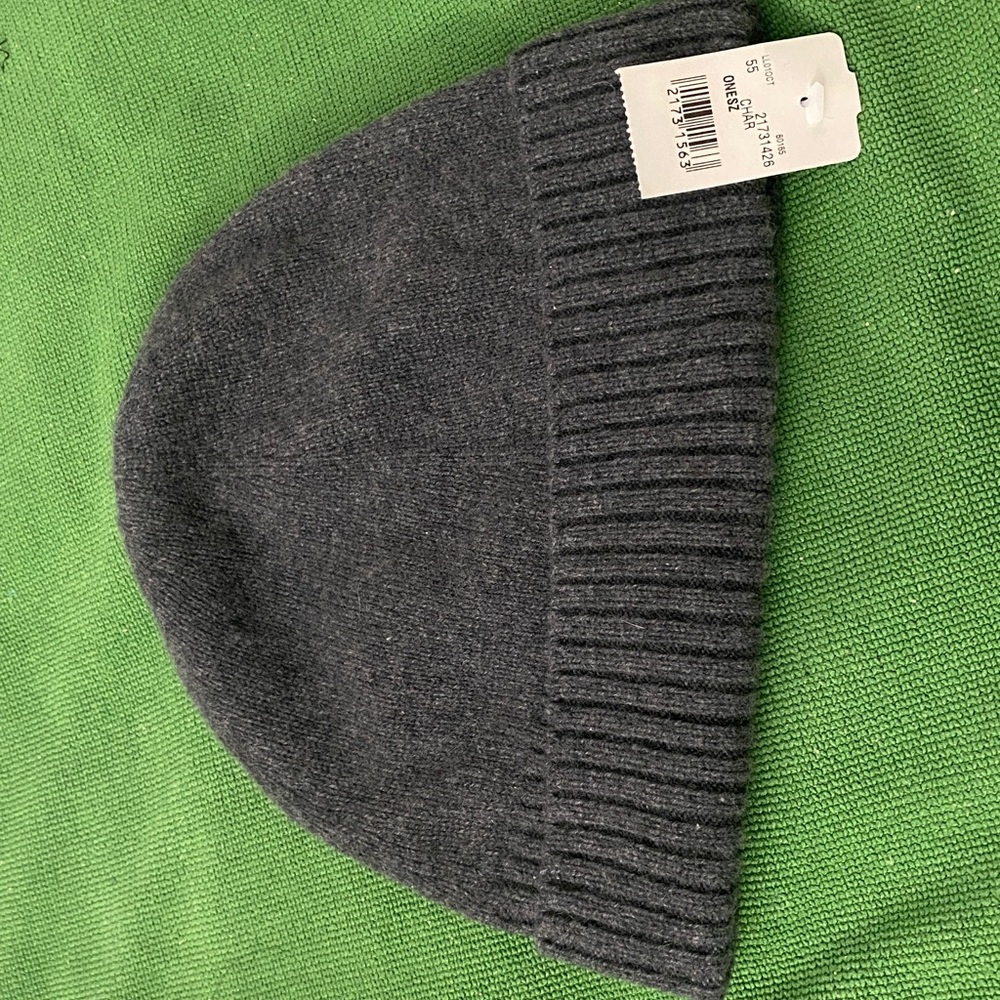 Brooks Brothers 100% Cashmere Gray Knit Hat